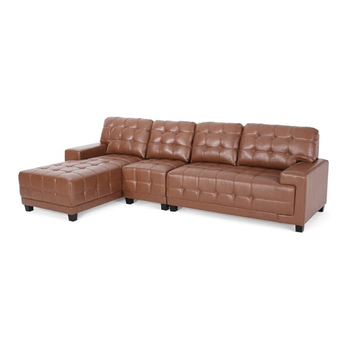 L-Shape Leatherette Sofa