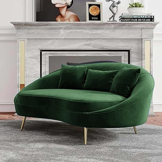 Curved Velvet Sofa