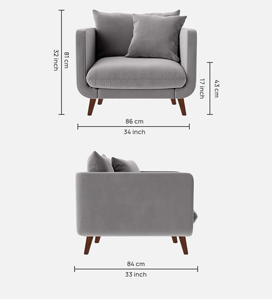 1-Seater Velvet Sofa / Velvet Armchair