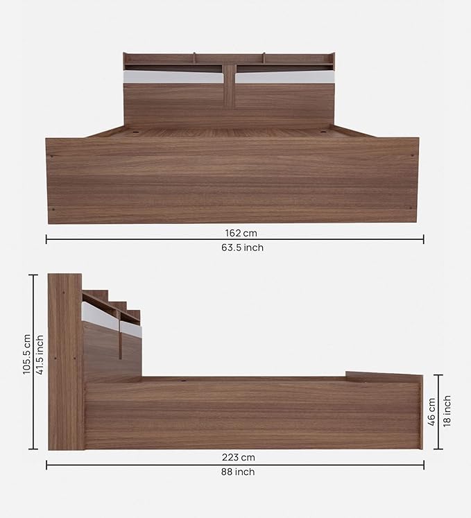 Queen Size Hydraulic Bed | Engineered Wood