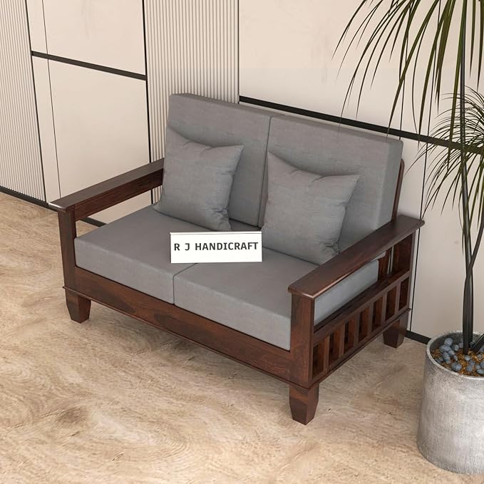 Wooden 2-Seater Sofa