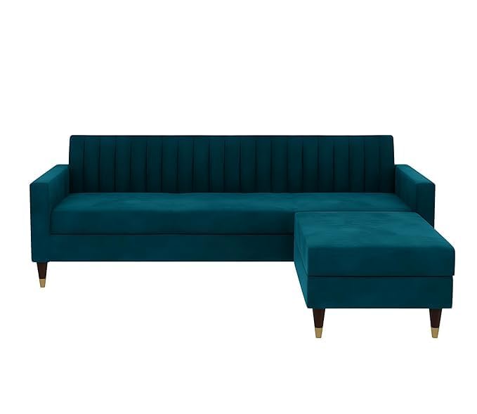 Velvet L-Shaped Sofa