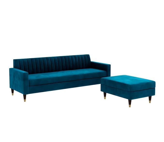 Velvet L-Shaped Sofa