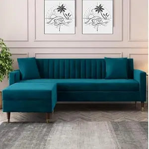 Velvet L-Shaped Sofa