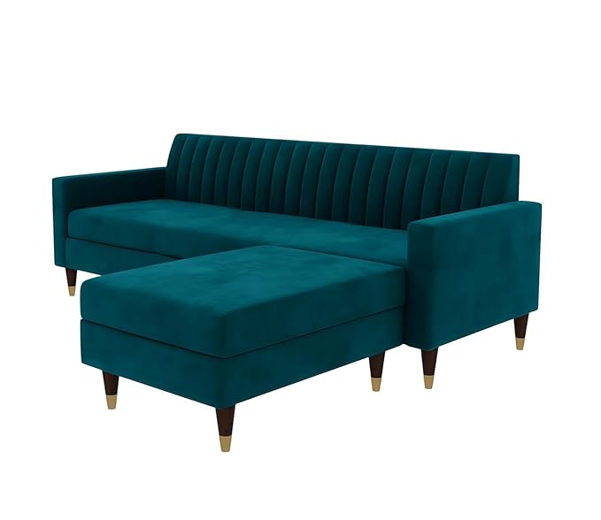Velvet L-Shaped Sofa