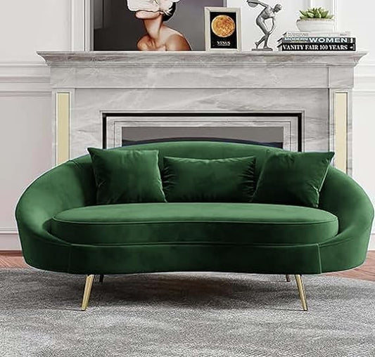 Curved Velvet Sofa