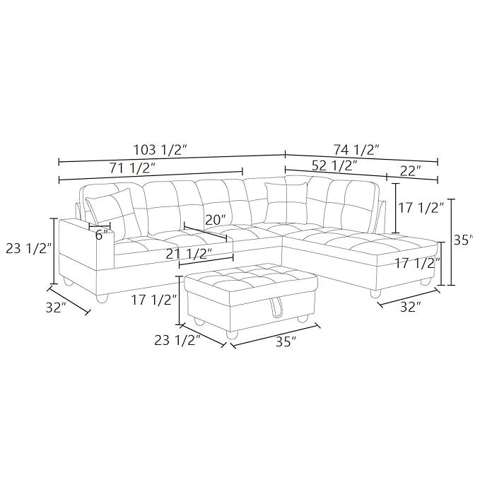 Modular L-Shape Sofa (Leather)