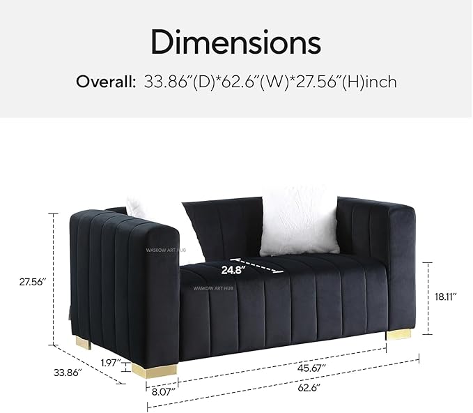 2-Seater Velvet Sofa