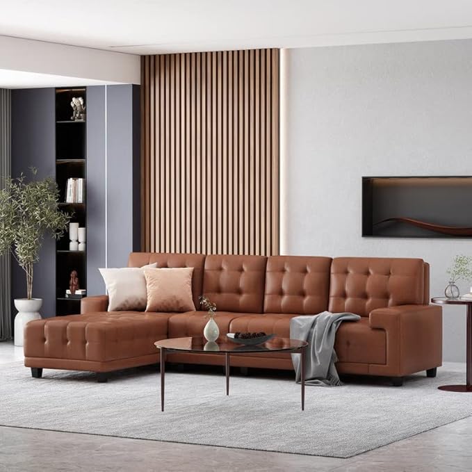 L-Shape Leatherette Sofa