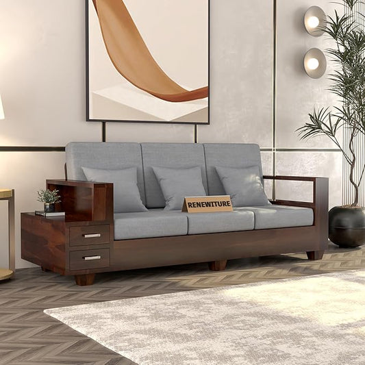 Wooden 3-Seater Sofa